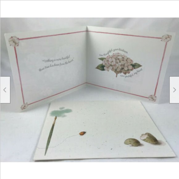 Vtg Unused Hallmark Marjolein Bastin Thank you Greeting Card w/ Envelope Flowers - Picture 2 of 4